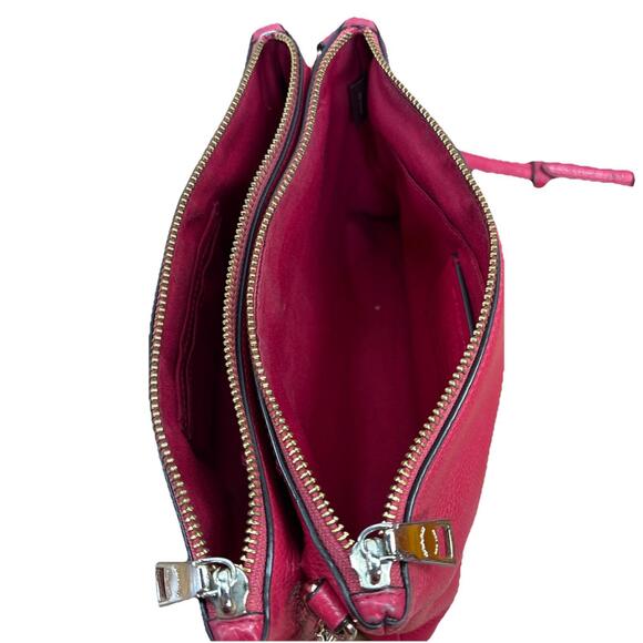 COACH Lyla Double Zip Pocket Crossbody, Strawberry Leather F38273 - Picture 9 of 16